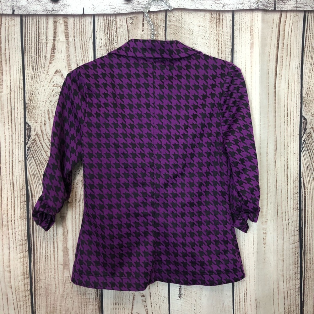 ๐3/$10๐ Purple Checkered Blazer 3/4 Sleeve Small - Picture 5 of 7